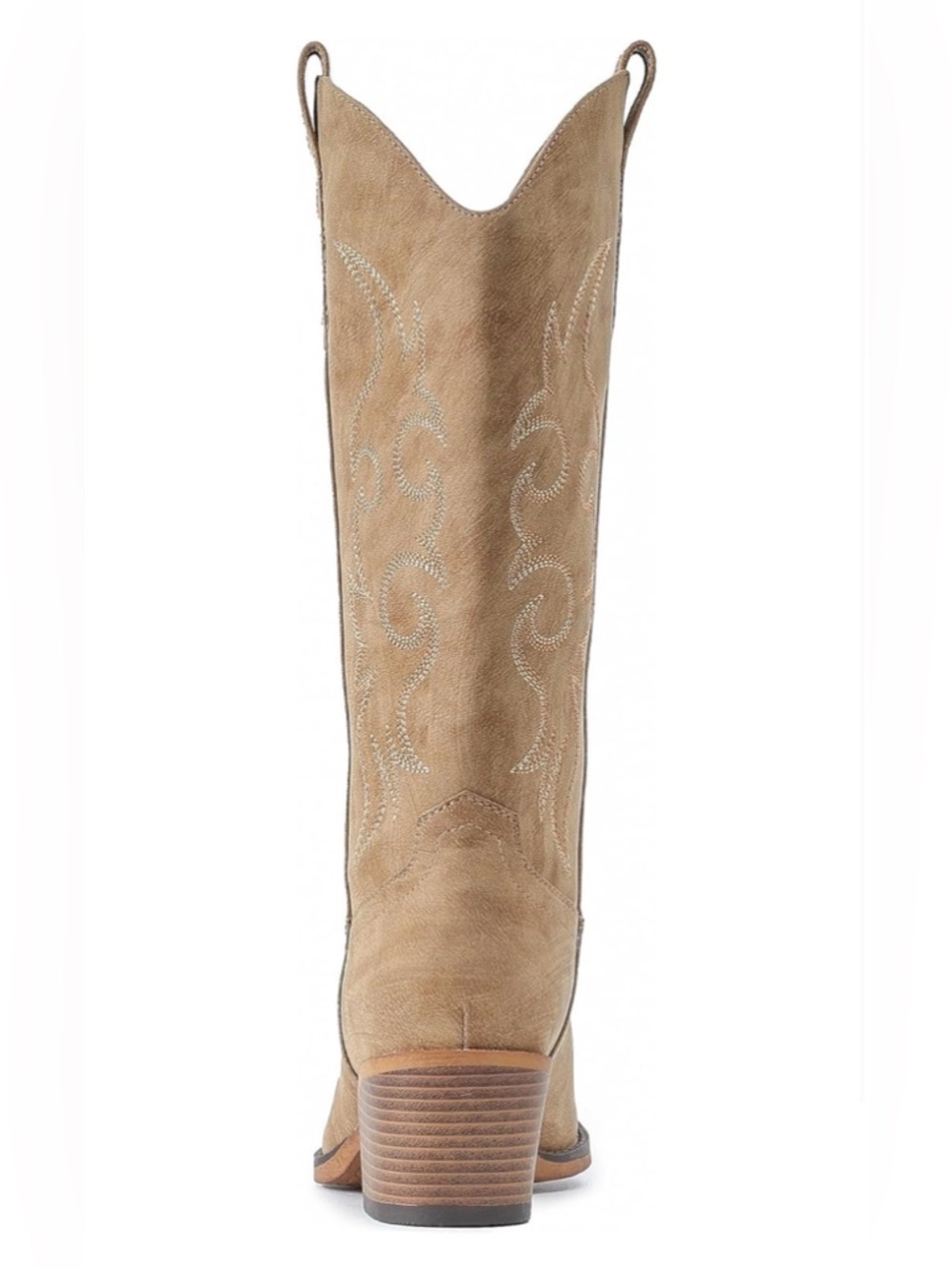 NWT IUV Western Cowgirl Boots Mid Calf Snip Toe Boot With Chunky Heel Camel 8 - Picture 6 of 13